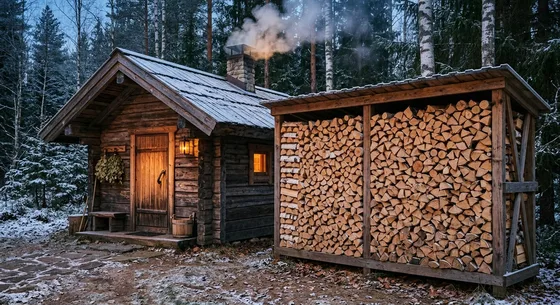 Укладка дров в Икше, переулок Тихий, 15